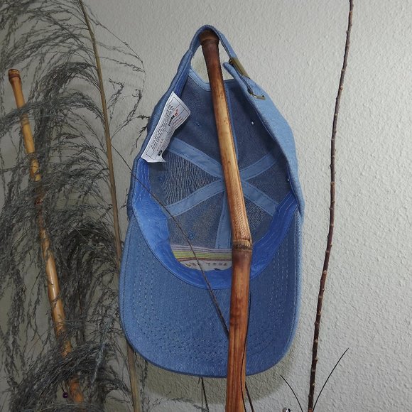 “Don't Just Do It. SLAY" Light Wash Blue Denim Hat - Picture 4 of 4